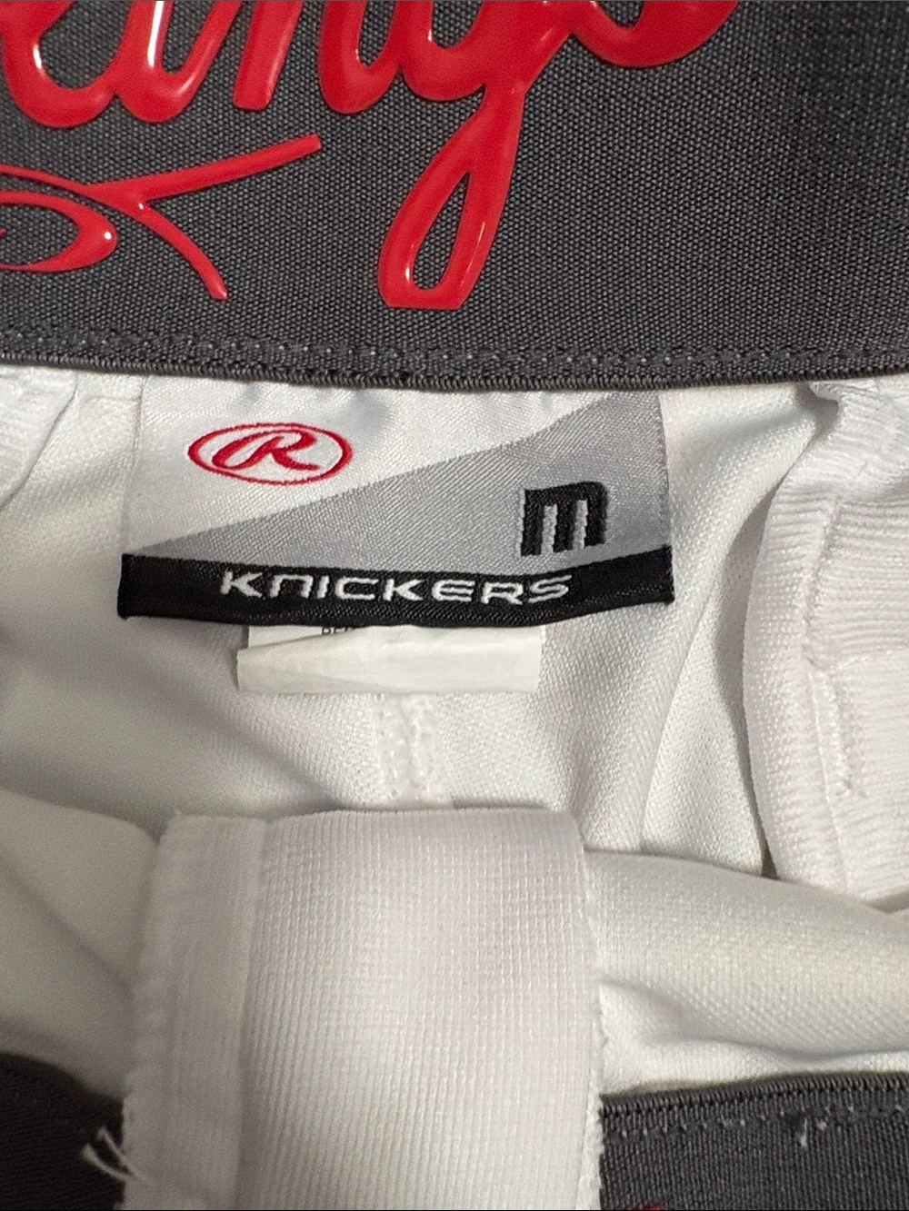 Never Worn Rawlings White Mens Baseball Pants with Red Piping - Picture 2 of 3